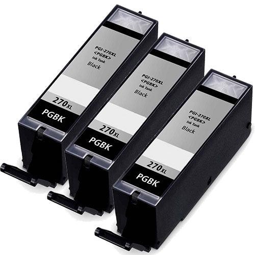 3 BLACK Printer Ink With Chip For Canon 270 Pixma TS5020
